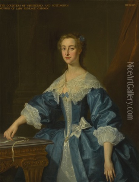 Portrait Of Mary Palmer, Countess Of Winchilsea And Nottingham (c. 1712-57) Oil Painting - Enoch Seeman