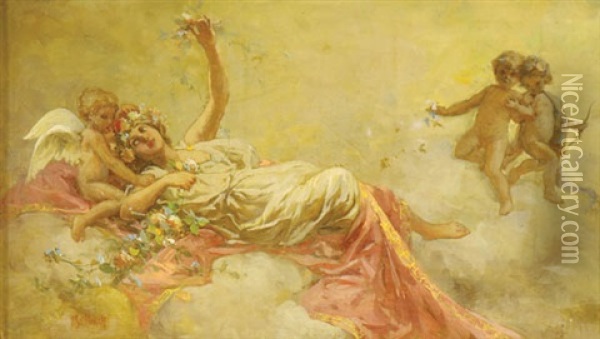 Allegory Of Love Or Spring Oil Painting - Frederick Stuart Church