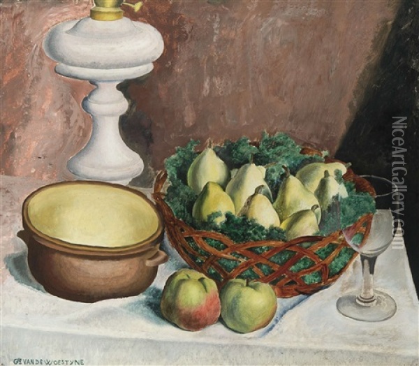 Nature Morte Aux Poires Et Aux Pommes Oil Painting - Gustave van de Woestyne
