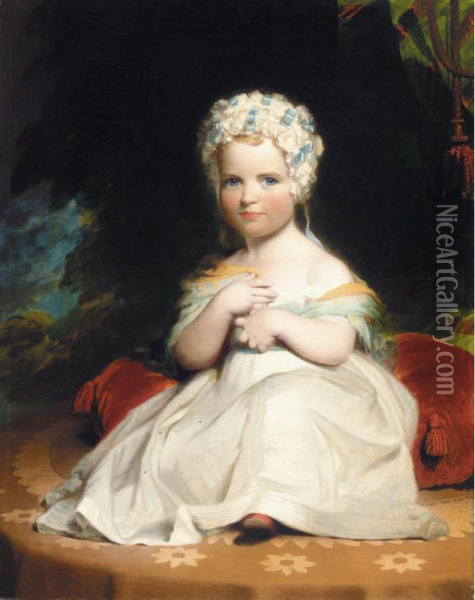 Portrait Of The Hon. Georgina Harbord Oil Painting - John Simpson