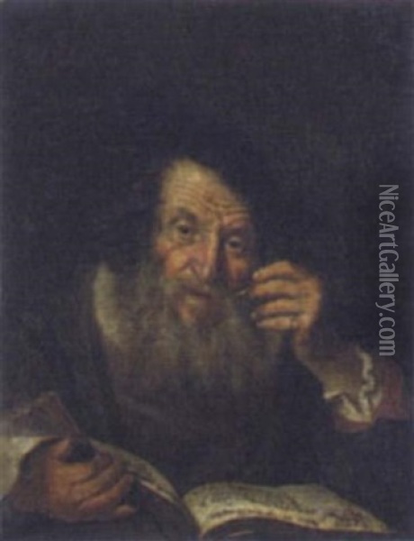 Portrait Of A Bearded Old Man Oil Painting - Christoph Paudiss
