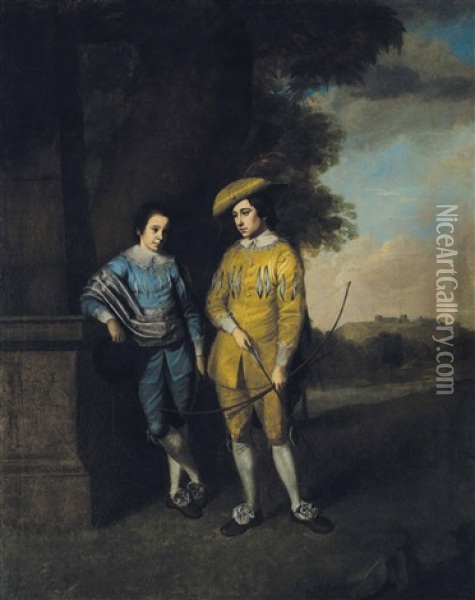 Matthias And Thomas Bordley Oil Painting - Charles Willson Peale