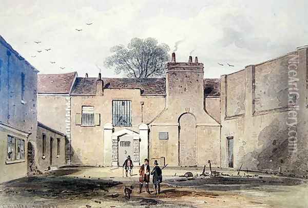 Entrance to Tothill Fields Prison, 1850 Oil Painting - Thomas Hosmer Shepherd