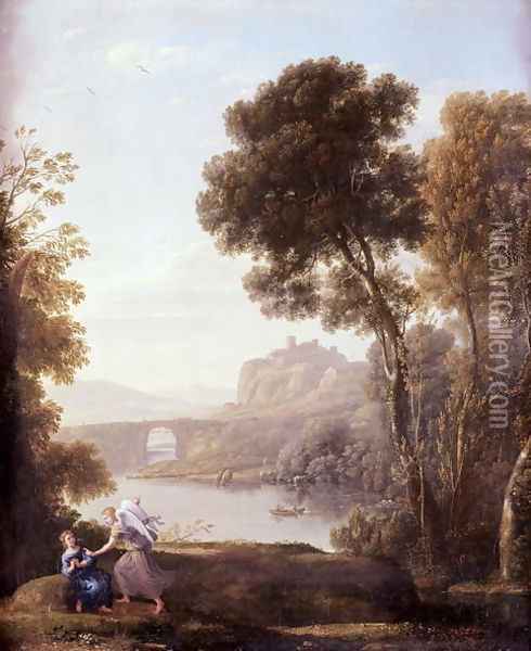 Landscape with Hagar and the Angel, 1646 Oil Painting - Claude Lorrain (Gellee)