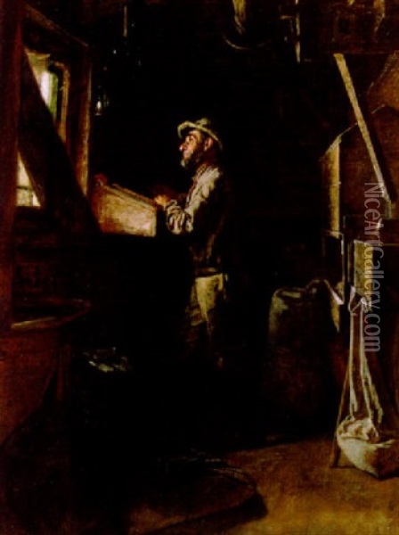 A Falling Market Oil Painting - Eastman Johnson