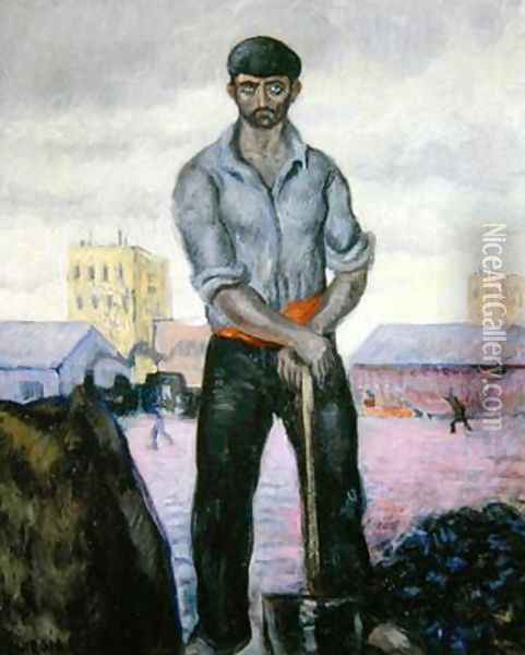 Coal Miner at the Port 1930 Oil Painting - Valentin Thibon de Libian