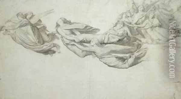 Sketch for Saint Catherine of Alexandria Oil Painting - Henri (Karl Ernest Rudolf Heinrich Salem) Lehmann