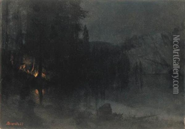 Lake Angela, Summit Of The Sierra Oil Painting - Albert Bierstadt