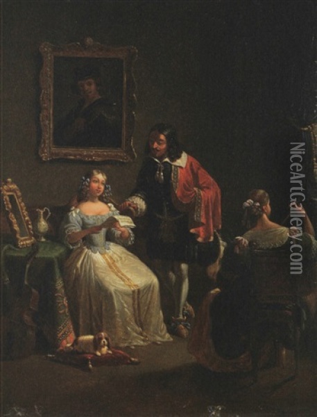 Le Concert Pres De L'autoportrait De Rembrandt Oil Painting - Jean Francois Demay