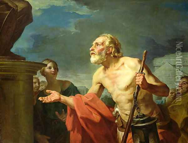 Diogenes Asking for Alms, 1767 Oil Painting - Jean Bernard Restout