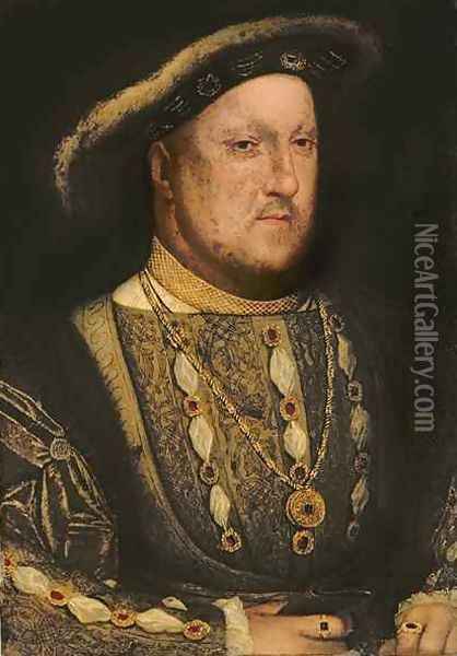Portrait of Henry VIII 1491-1547 Oil Painting - Hans Holbein the Younger