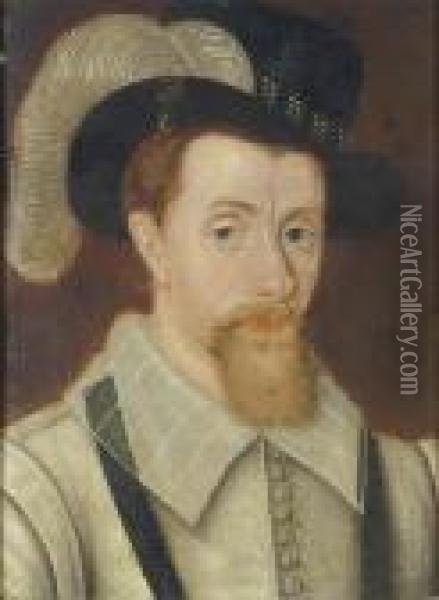 Portrait Of King James I (1603-1625) Oil Painting - John de Critz
