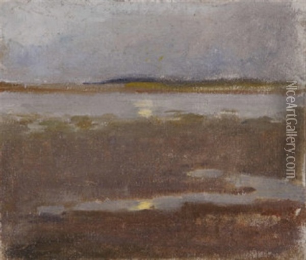 Estuary At Dusk Oil Painting - Sarah Henrietta Purser