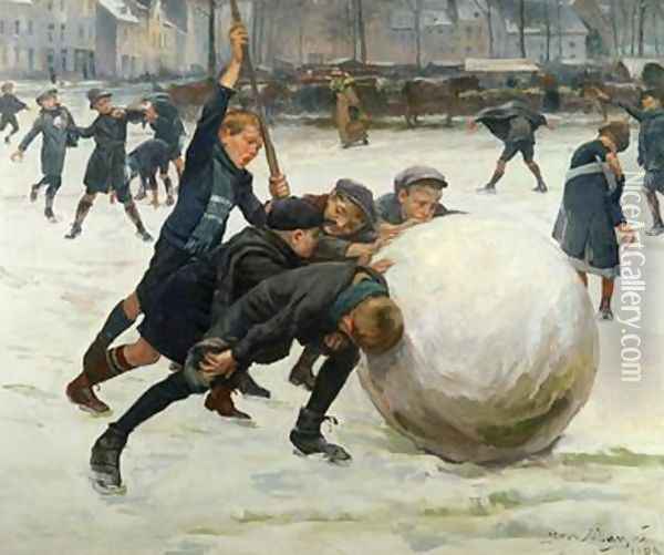 The Giantest Snowball 1903 Oil Painting - Jean Mayne