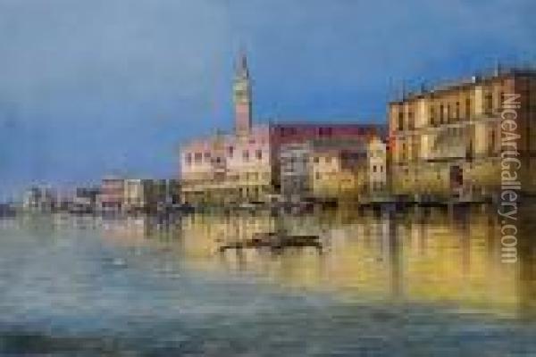 Venedig Mit Blick Auf Den Dogenpalast Oil Painting - Karl Kaufmann