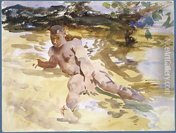 Figure on Beach Florida 1917 Oil Painting - John Singer Sargent