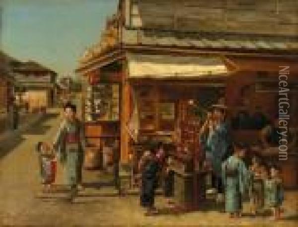The Candy Seller Oil Painting - Theodore Wores