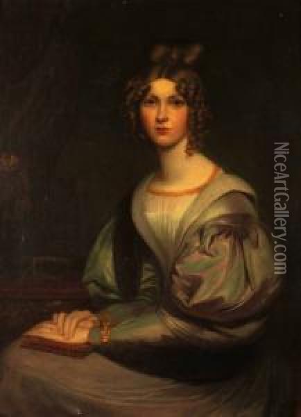 Portrait Of Mrs Tuppy Oil Painting - John Partridge
