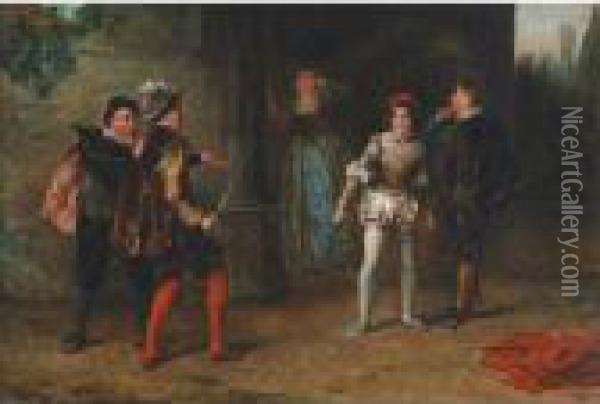 Revenge Of The Young Swordsman (in Honour Of Hisfather) Oil Painting - Robert Alexander Hillingford