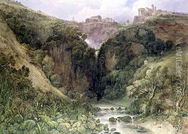 The Falls of Tivoli Oil Painting - William Wyld