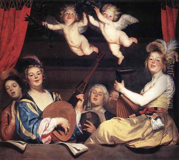 Concert on a Balcony 1624 Oil Painting - Gerrit Van Honthorst