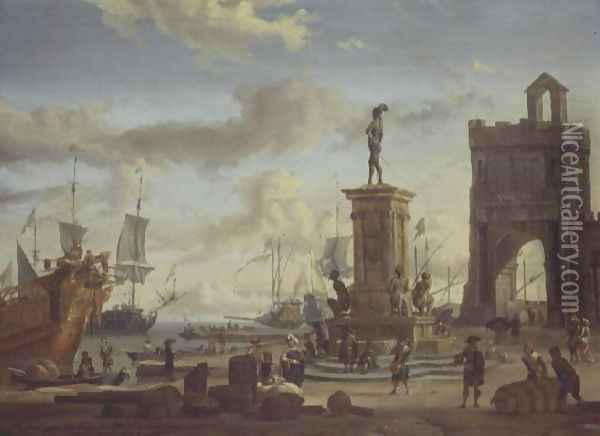 Harbour at Livorno Oil Painting - Abraham Storck