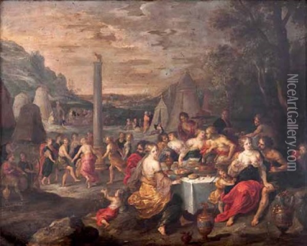 Adoracion Del Becerro De Oro Oil Painting - Frans Francken III