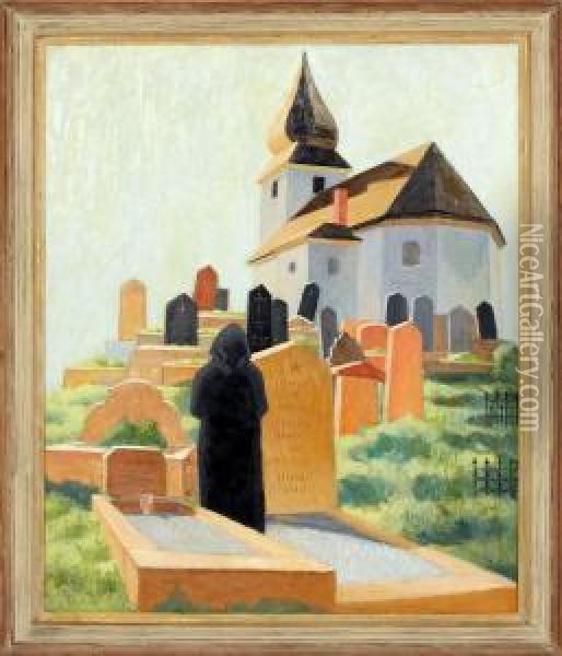 Kyrkogarden Oil Painting - Ewald Albin Filip Dahlskog