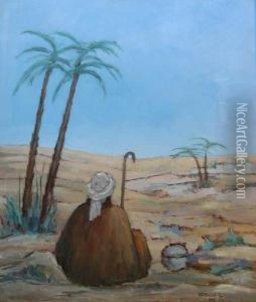 Il Riposo Del Beduino Oil Painting - Jean Mazella