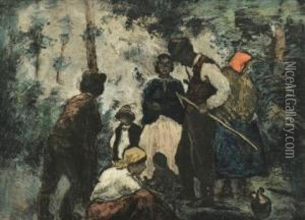 Gypsies Oil Painting - Bela Ivanyi Grunwald