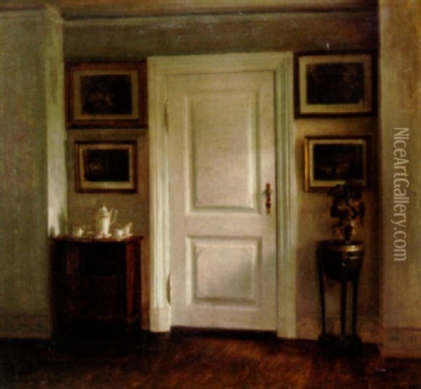 Stilla Interior Oil Painting - Carl Vilhelm Holsoe