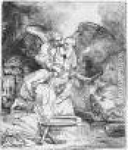 Abraham's Sacrifice (b., Holl.35; H.283; Bb.55-e) Oil Painting - Rembrandt Van Rijn