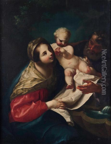 Sacra Famiglia Oil Painting - Giovanni Domenico Ferretti