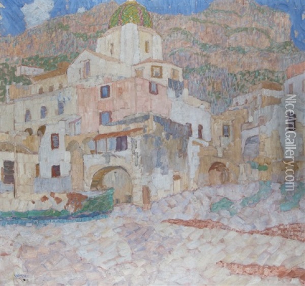 Positano In Der Sonne Oil Painting - Walter Ophey