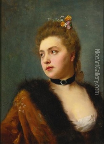 Parisienne Oil Painting - Gustave Jean Jacquet