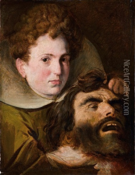 Judith Mit Dem Kopf Des Holofernes Oil Painting - Melchiorre Gherardini