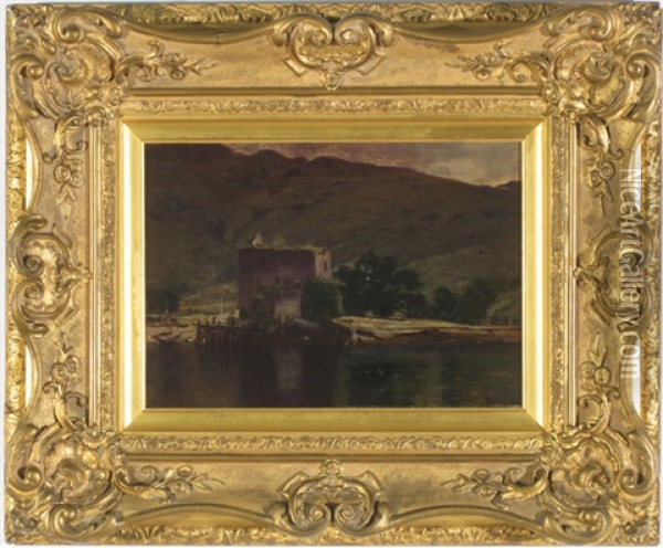 Carrick Castle On The Shore Of Lock Goil, Scotland Oil Painting - William Young