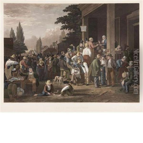 The County Election (bloch P9) Oil Painting - George Caleb Bingham