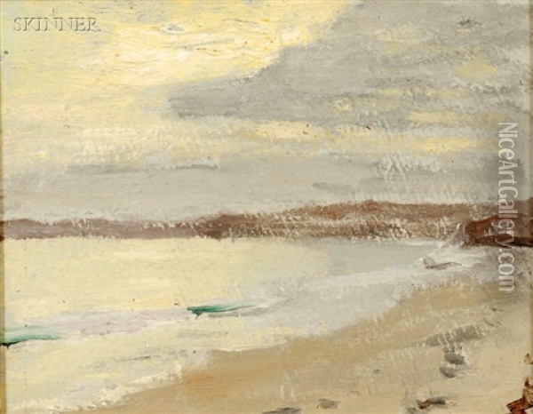 Coastal Scenes (2 Works) Oil Painting - Robert Henry Logan