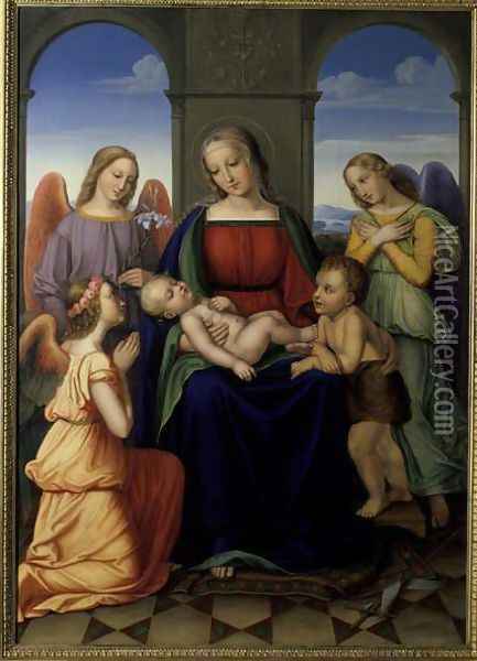 Madonna with Angels, 1823 Oil Painting - Louise Seidler