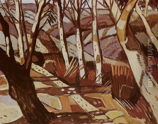 Aboriginal Landscape Oil Painting - Margaret Preston