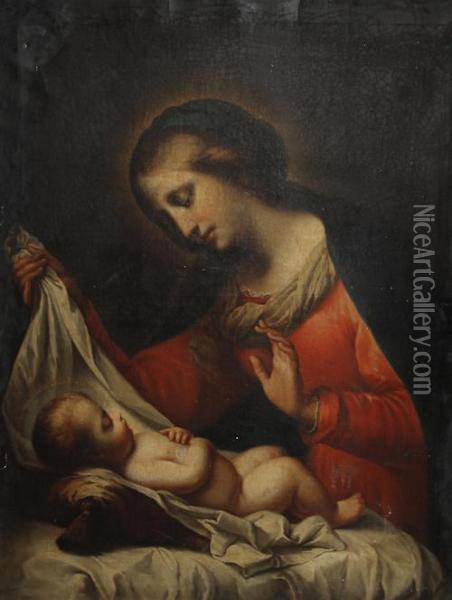 The Madonna Of The Veil Oil Painting - Onorio Marinari
