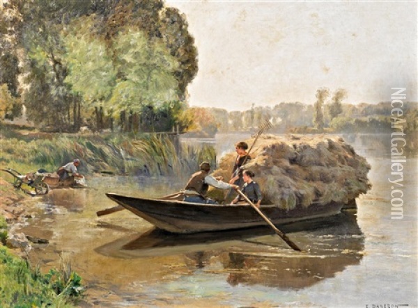 Seeufer Mit Familie Im Boot Oil Painting - Emile Charles Dameron