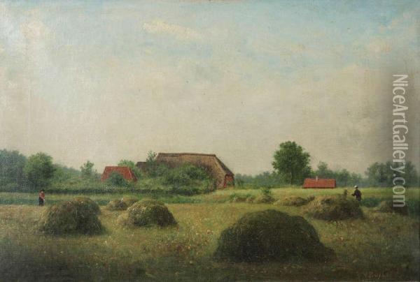 'zicht Bij Het Lanternhof / Deboerderij Van Rademaekers' Oil Painting - Victor Buyle