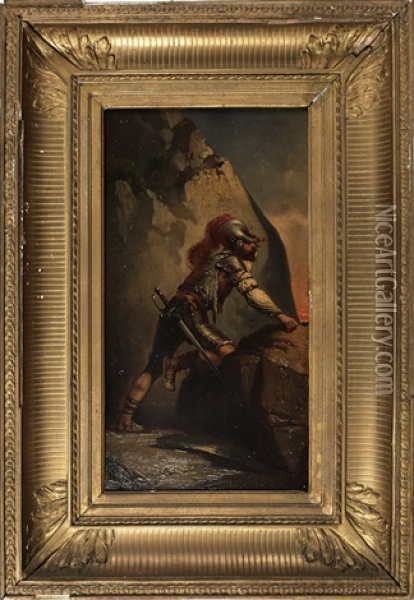 Portrait Of A Soldier Oil Painting - Jean Adrien Guignet