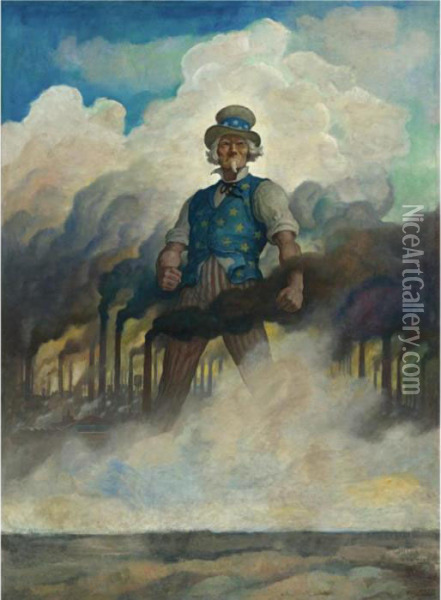 We're On Our Way Oil Painting - Newell Convers Wyeth