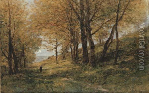 Allee Oil Painting - Gustave Castan
