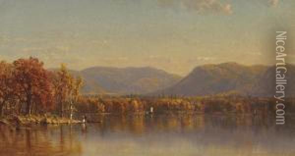Lake Sunapee, New Hampshire: A Study Oil Painting - Sanford Robinson Gifford