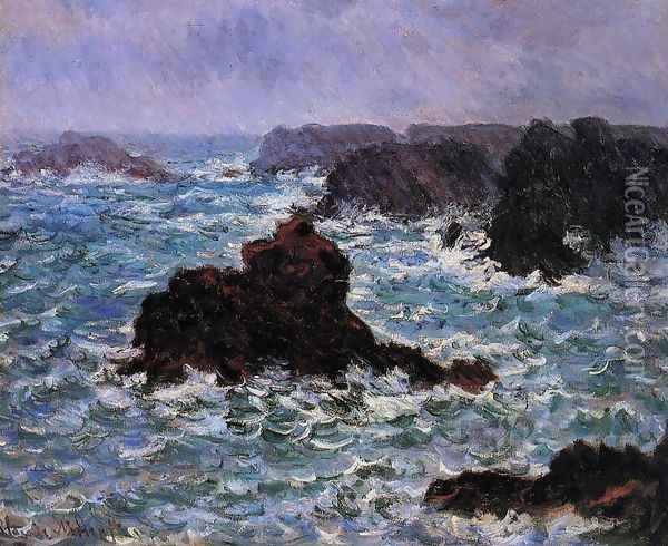 Belle Ile Rain Effect Oil Painting - Claude Oscar Monet
