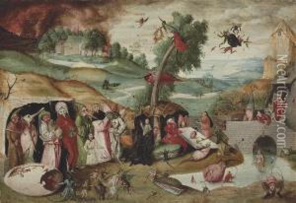 The Temptation Of Saint Anthony Oil Painting - Pieter van der Heyden